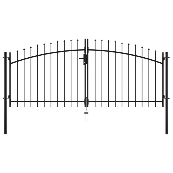 Berkfield Double Door Fence Gate with Spear Top 300x150 cm