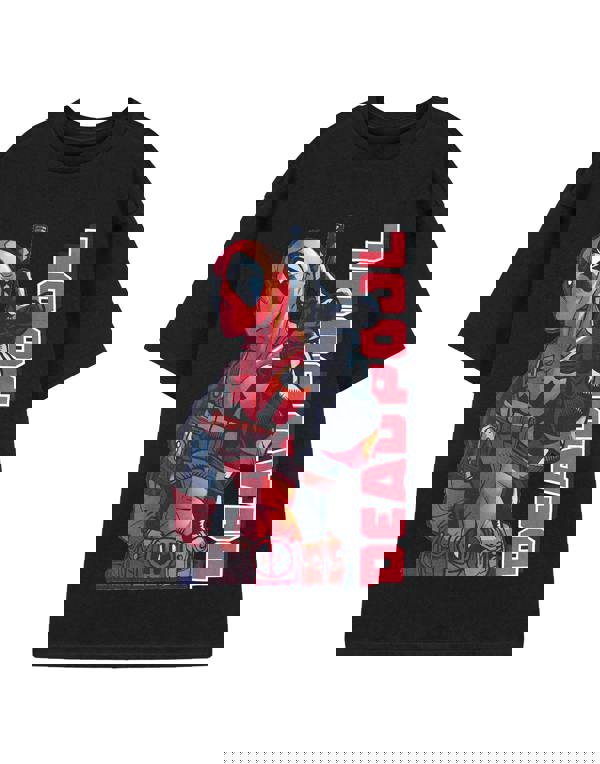 Marvel Mens Black Deadpool Print Short Sleeved T-Shirt