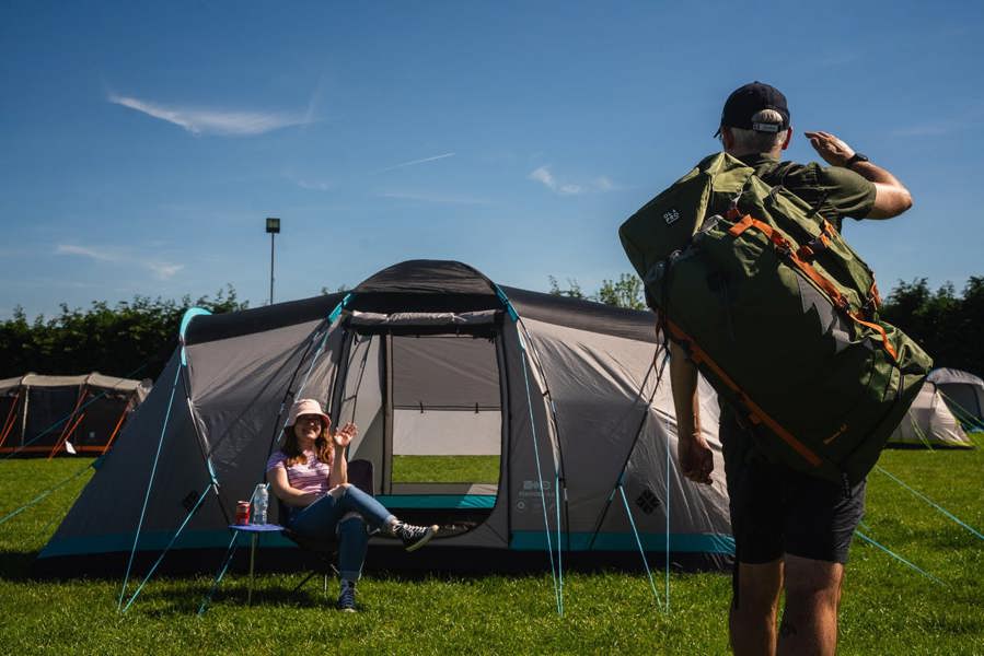 OLPRO Stafford Festival Bundle - Stafford 4.0 Tent, 2x Henwick Folding Chairs, 2x Hush Pattern Sleeping Bag and 2x Ponchos