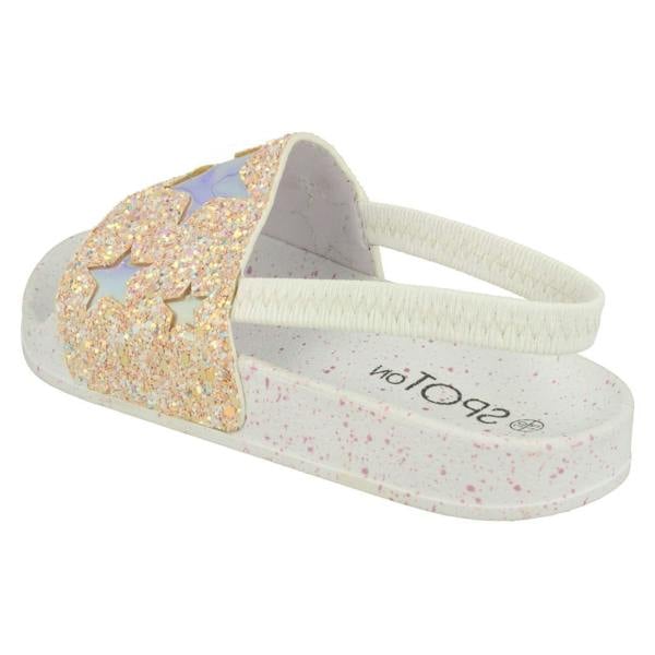 Spot On Girls Spot On Slingback Glitter Sliders