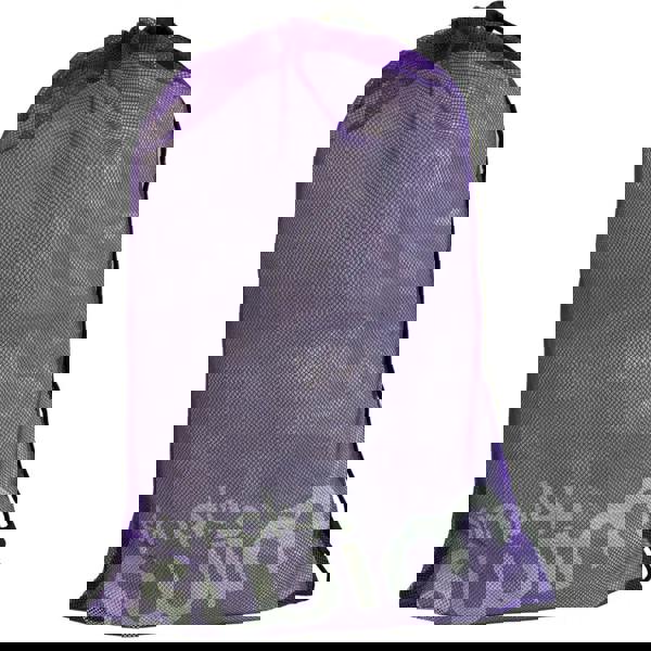 Purple Simply Swim mesh drawstring bag with logo