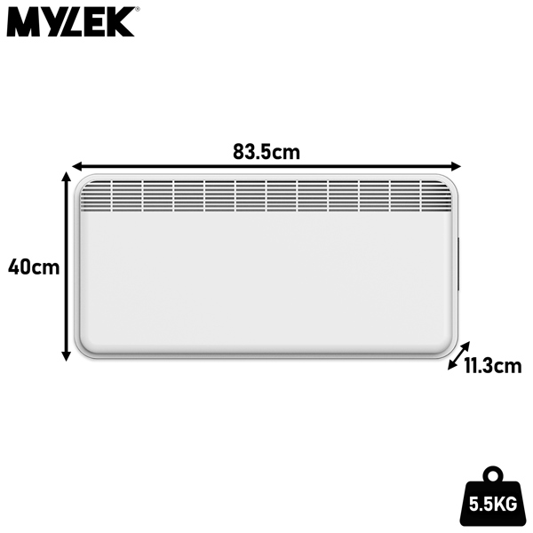 MYLEK WiFi Electric Panel Heater Radiator Smart Wall Mounted or Freestanding Heater with App Control 2kw