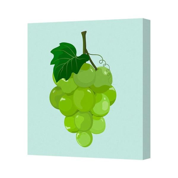 Benjamin Tate Design Contemporary Grapes Canvas Wall Art Print With Deep Wooden Frame