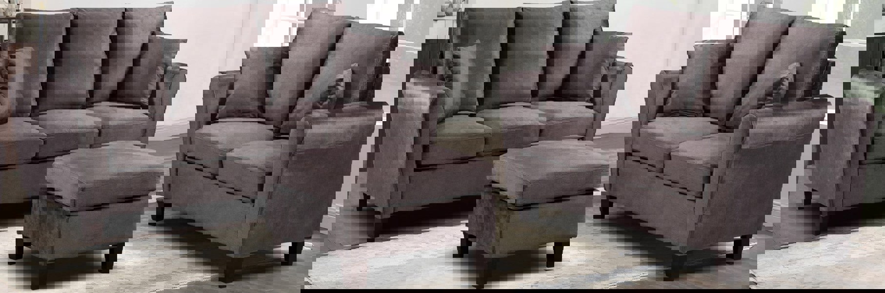 Comfy Living Tivoli Sofa Set: Brushed Velvet for a Luxurious Living Room Experience