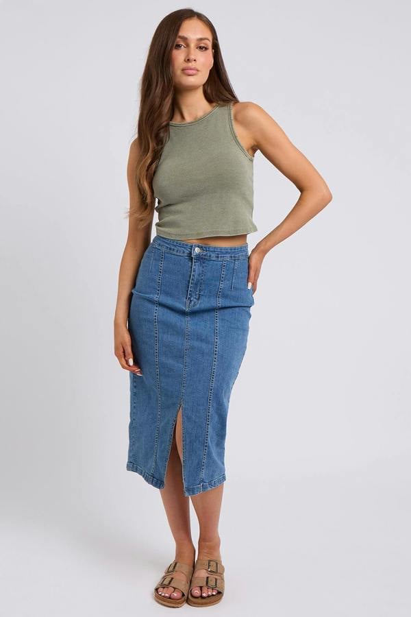 Urban Bliss Blue Aqua Yoke Seamed Skirt