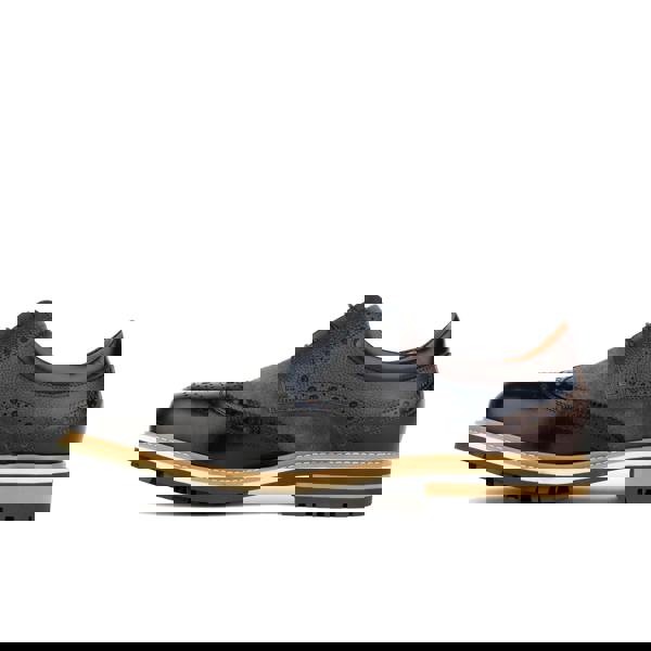 Embassy London Ashford - Black & Grey & Navy - Men's tri‑tone leather lace‑up with suede accents