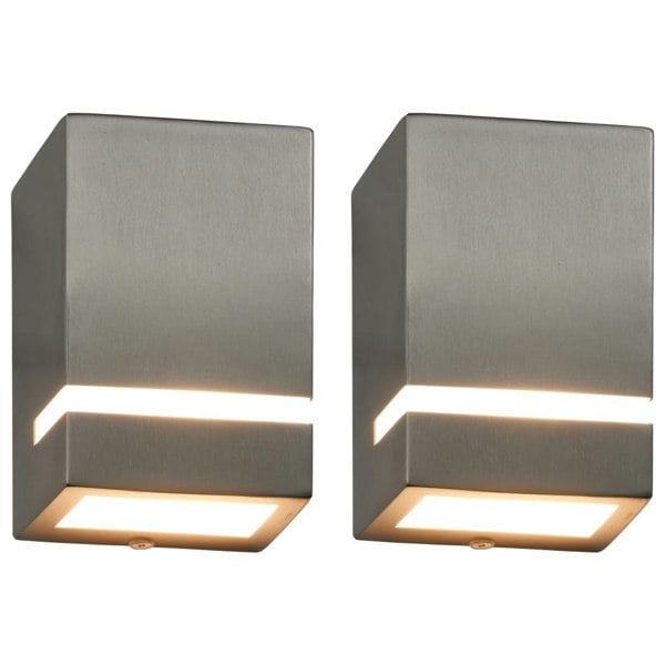 Berkfield Outdoor Wall Lights 2 pcs 35 W Silver Rectangular