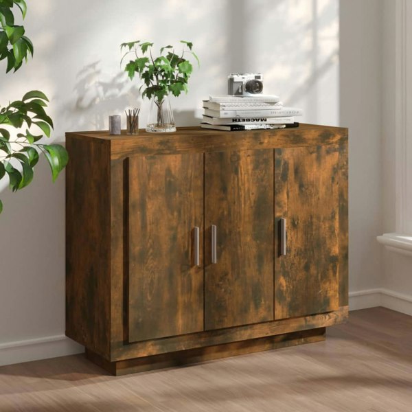 Berkfield Sideboard Smoked Oak 92x35x75 cm Engineered Wood
