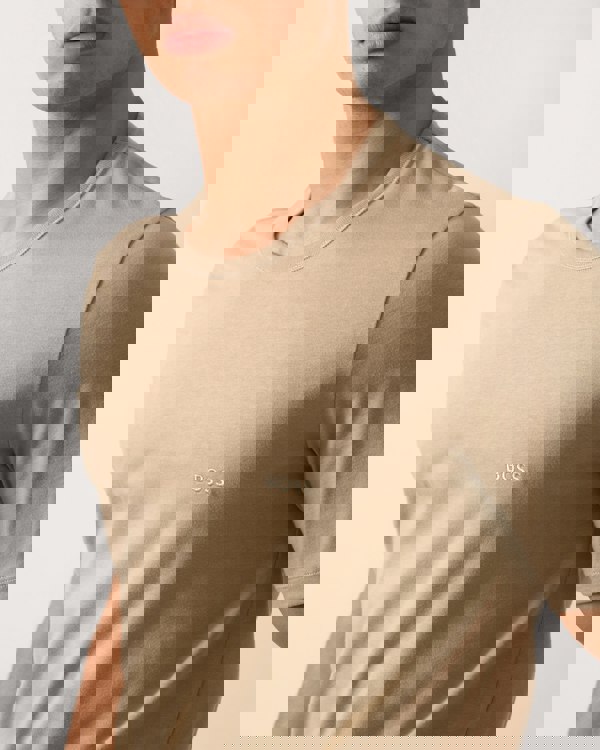 BOSS Orange Mens Three-Pack of Cotton Underwear T-Shirts with Logo Embroidery - Open Miscellaneous 965