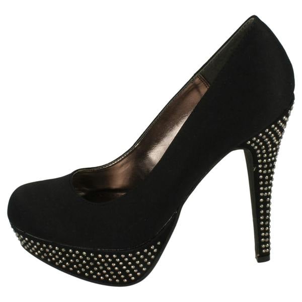 Spot On Ladies Spot On Platform Diamante Heel