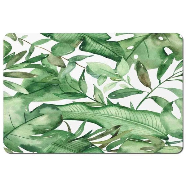 Benjamin Tate Design Watercolour Green Tropical Leaves Placemat Set