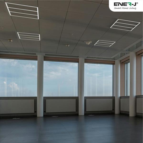 ENER-J Edgelit Borderline LED Panel with Middle Bars 40W 4000 Lumens, 2 Years Warranty, 6000K for Offices, Schools, Hotels, Restaurants