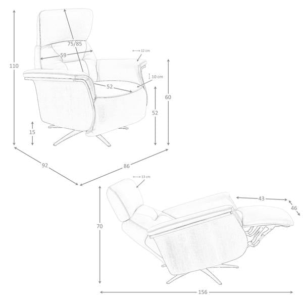 Angel Cerdá Brown leather swivel relax armchair 5198