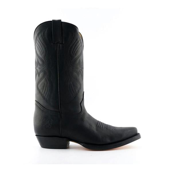 Grinders Mens Black Cowboy Leather Boots- Louisiana