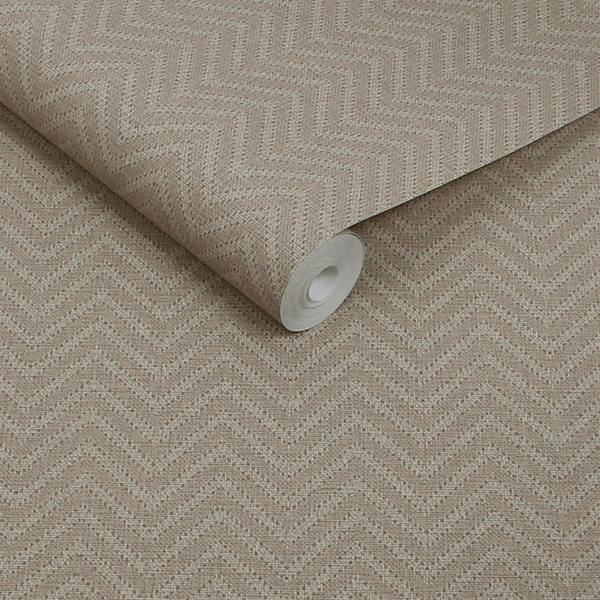 Abigail Ahern Herringbone Weave Wallpaper | Praline