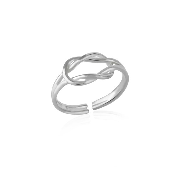 Spero London Knot Sterling Silver Adjustable Ring