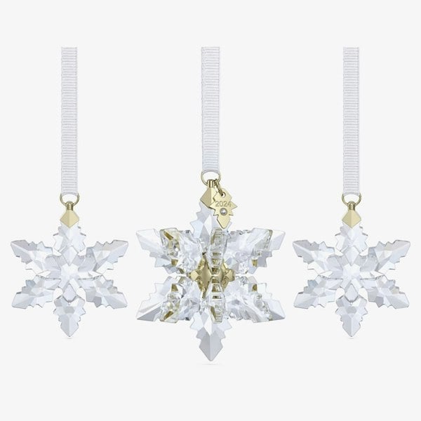 Swarovski Annual Edition Set Of Three Festive Snowflake 2024 Ornaments 5674410