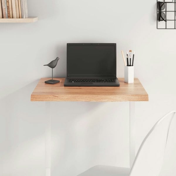 Berkfield Table Top Light Brown 60x40x4 cm Treated Solid Wood Oak