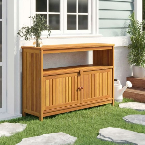 Berkfield Garden Console Table 110x35x75 cm Solid Wood Acacia