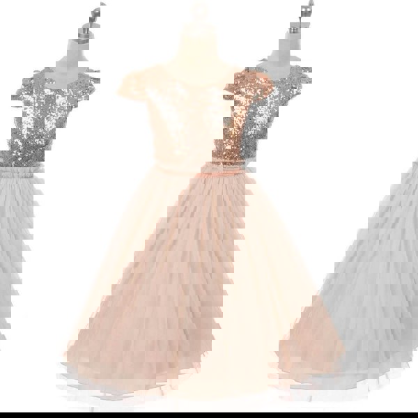 Rose gold sequin dress