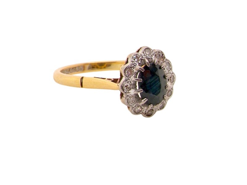 Vintage Tom A traditional Sapphire and Diamond Cluster Ring