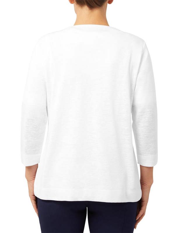 PennyPlain Front Button Cardigan - White