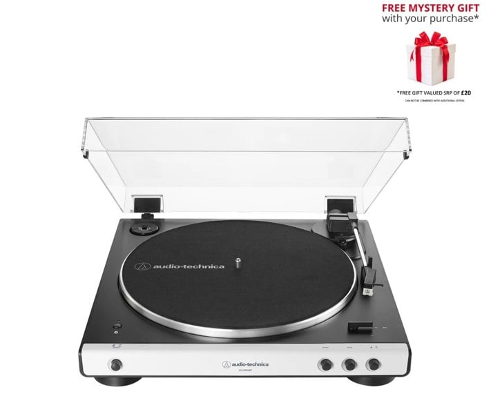 Audio Technica Audio-Technica LP60XBT Turntable, Bluetooth, White - Free Gift RRP £20!