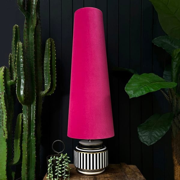 Love Frankie raspberry velvet cone lampshade