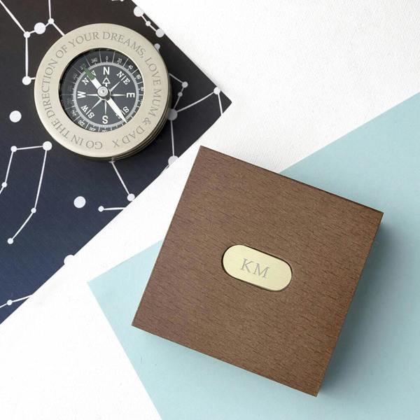 Personalised Traveller's Compass With Monogrammed Box - lifestyle shot