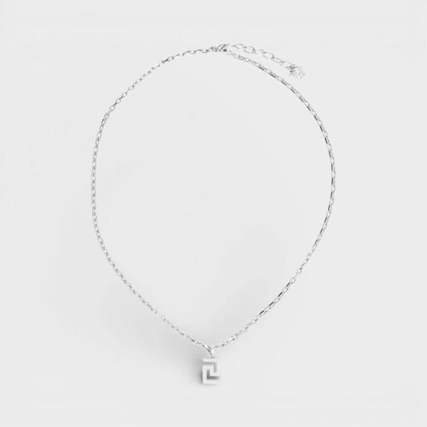 Versace Greca Pendant Necklace Silver