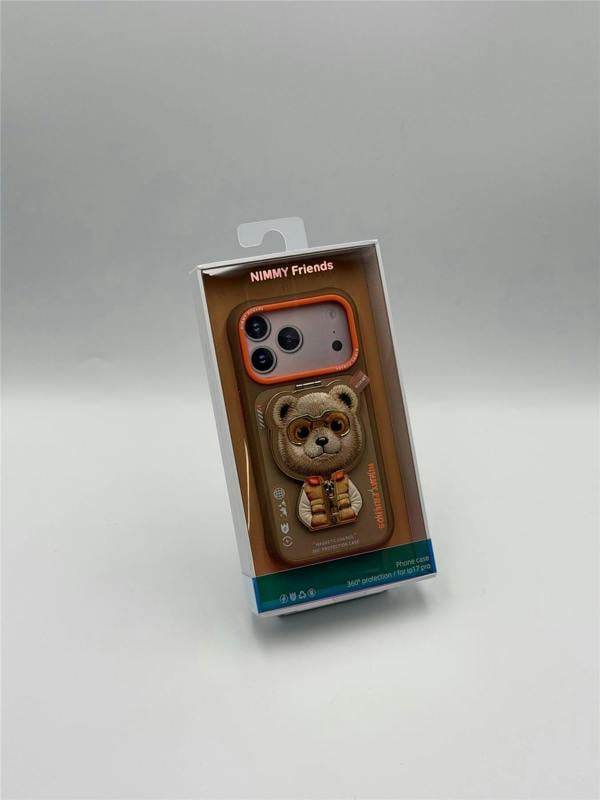 Nimmy Friends Nimmy Cool & Cute 2.0 Bear Case with MagSafe Stand for iPhone 17 Pro 6.3" Brown Orange - N-YJKM-CXZJZH-IP17-PRO-011-B