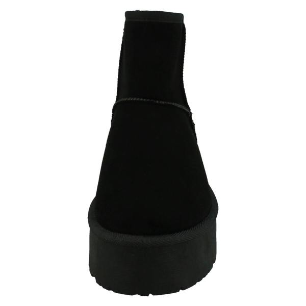 Spot On Ladies Spot On Mid Platform Microsuede Ankle Boots F4464