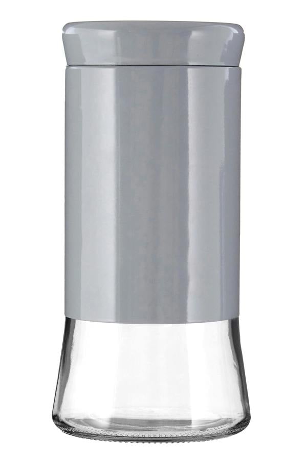 Luca Grey Steel and Glass Storage Jar - 1500ml