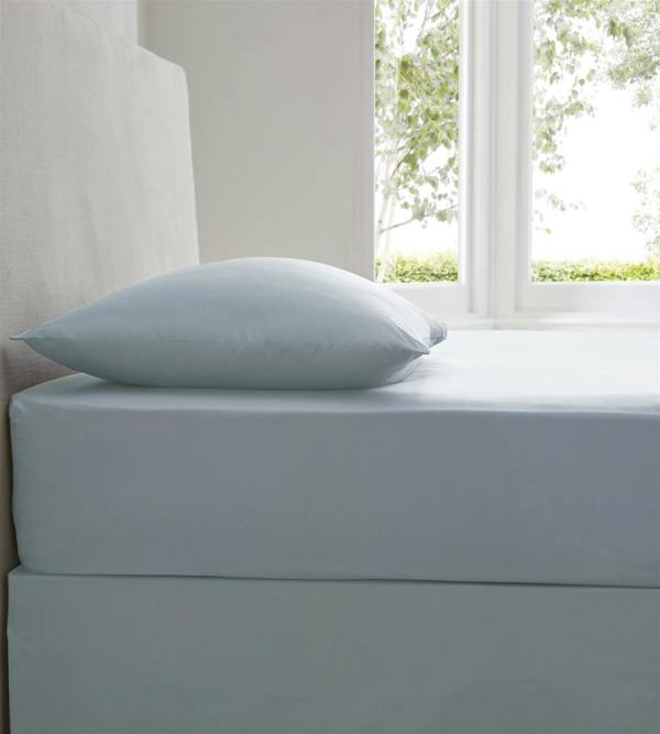 Percale 10" Fitted Sheet - Sky Blue - Single