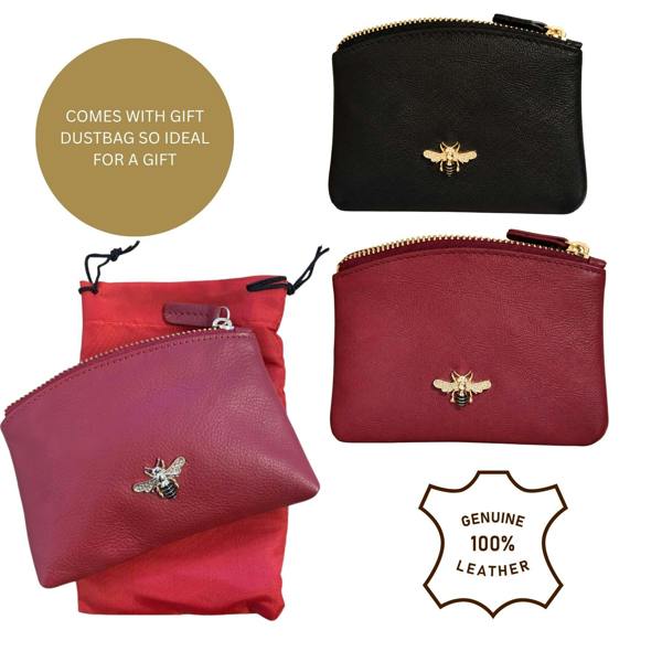 Love EMVY Bumble Bee RFID Leather Coin & Card Purse with Gift Bag