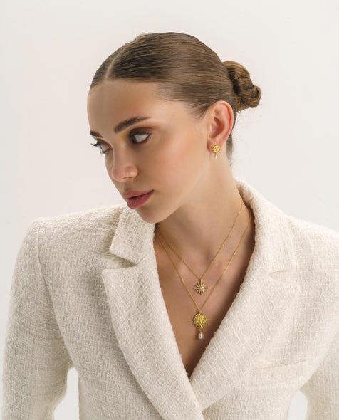 Dainty 14K Gold Star Sun Necklace - Necklaces - Elk & Bloom