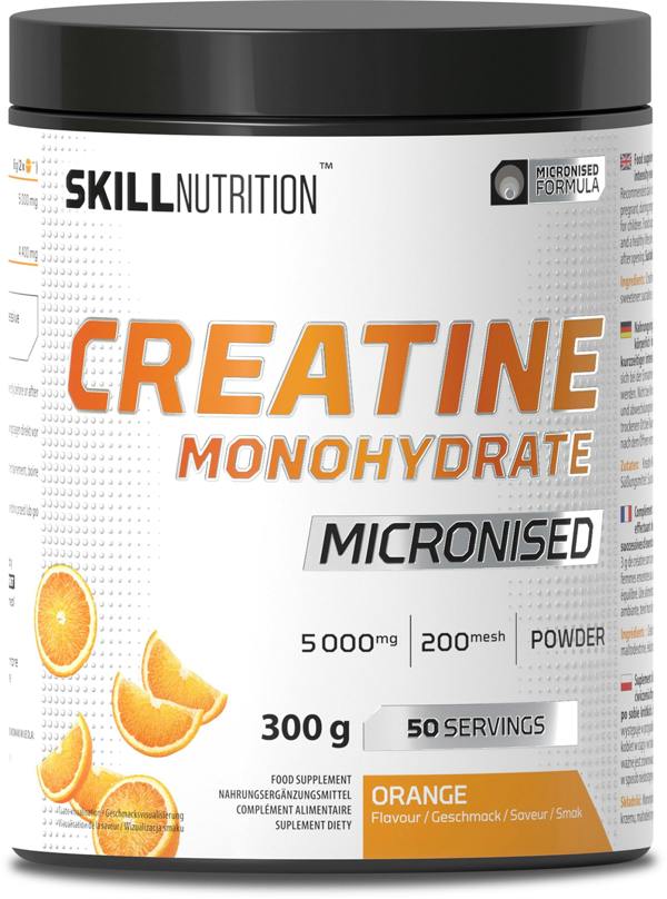 Skill Nutrition Micronised Creatine Monohydrate Flavoured, Orange - 300g