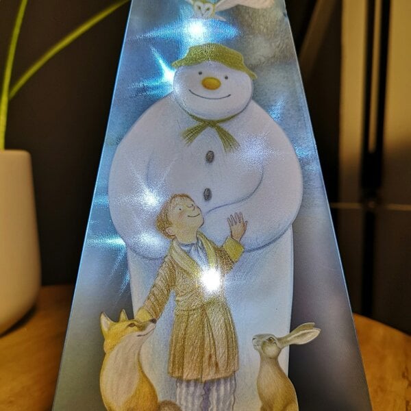 Samuel Alexander 35cm Battery Operated Laser Pyramid Christmas Decoration - The Snowman and Friends