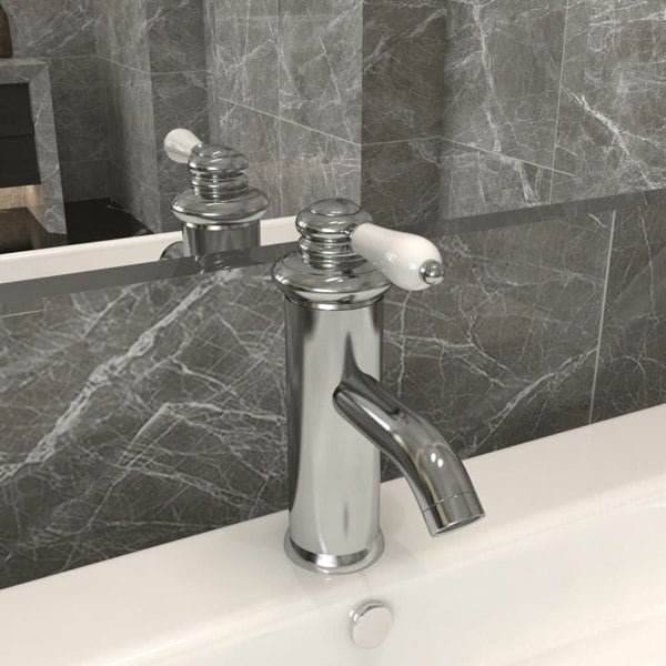 Berkfield Bathroom Basin Faucet Silver 130x180 mm