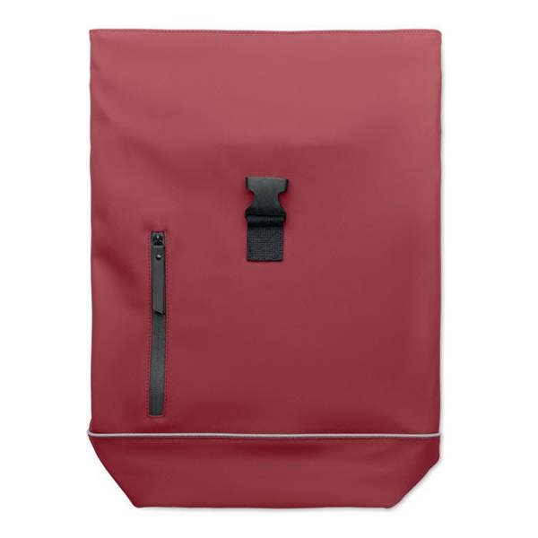MidOcean Laptosa Roll Top PU Laptop Backpack - Burgundy - 