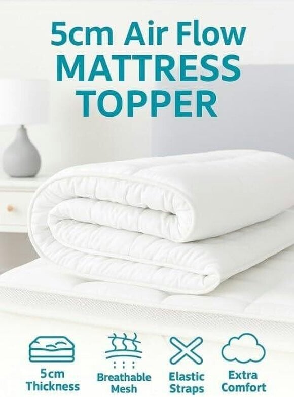 Night Zone Air Flow Mattress Topper 5cm – Hotel Quality Breathable Extra Comfort Topper
