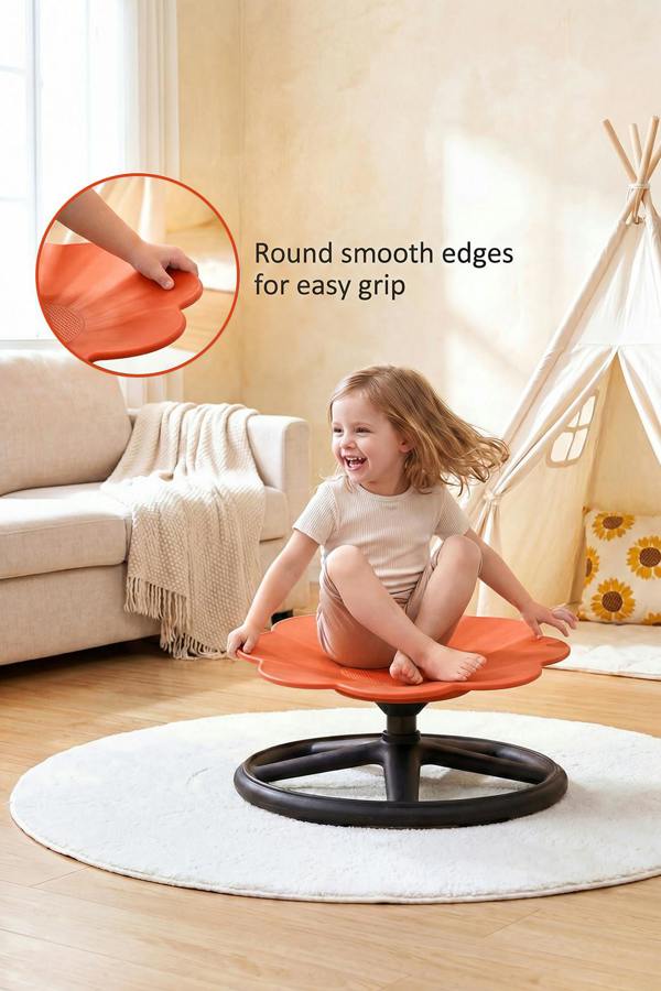 Living and Home Flower Sensory Balance Training Spinning Chair for Kids