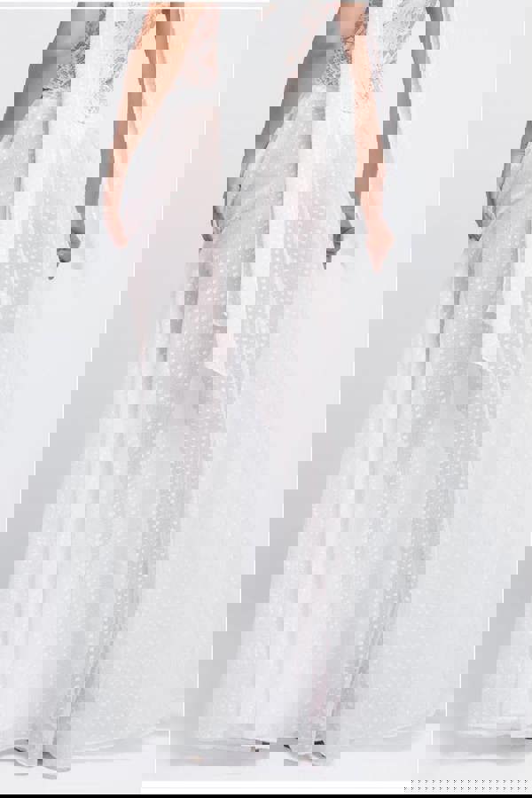 Polka Dobby Chiffon A-Line Maxi Skirt SK31