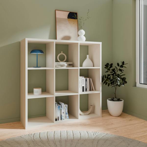 Furniture To Go Mauro 3x3 Storage Unit in Sand