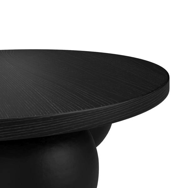 Wyld Haus Templemore Abstract Modern Round Black Concrete Coffee Table