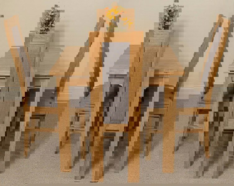 That's Furniture Oslo 90 x 90cm Small Square Oak Dining Set with 4 Stanford Oak Chairs
