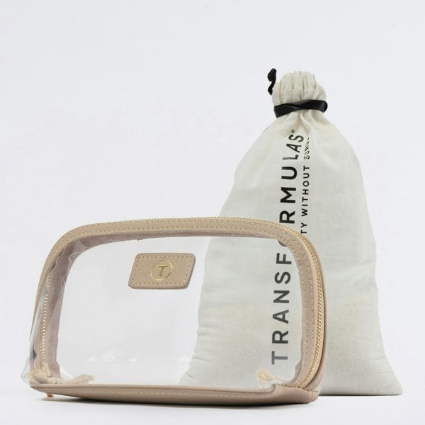 Transformulas Clear Cosmeti Case - Nude & Dust Bag