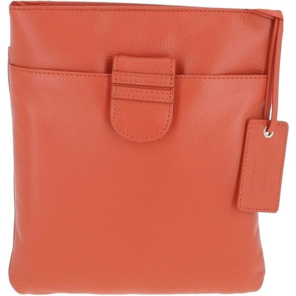 Womens Small Zip Top Leather Cross Body Bag: TAB