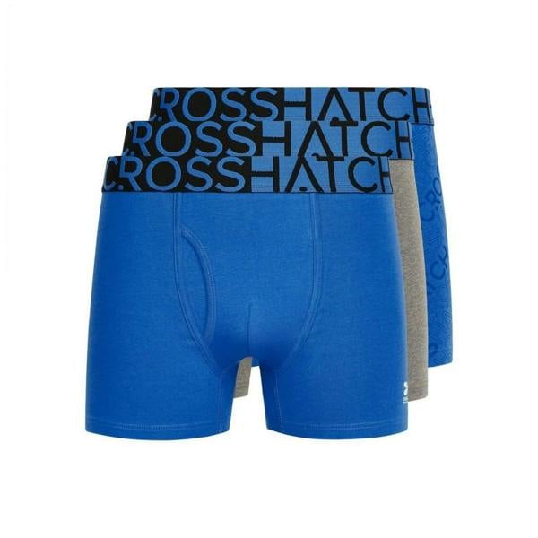 Crosshatch Mens Typan Boxer Shorts (Pack of 3) - Blue - 