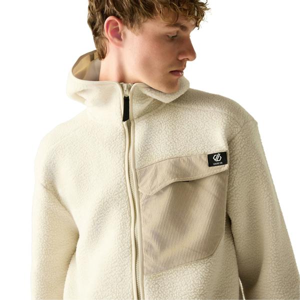 Dare 2B Mens Firn Borg Hooded Fleece Jacket - Almond Milk - 
